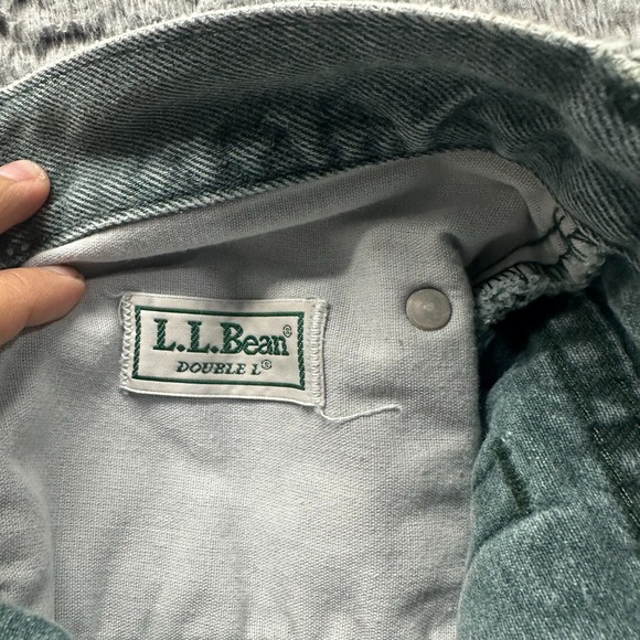 L.L. Bean Double L Jeans Men 42x34 Green Denim Cotton Straight Leg Workwear - Picture 4 of 10
